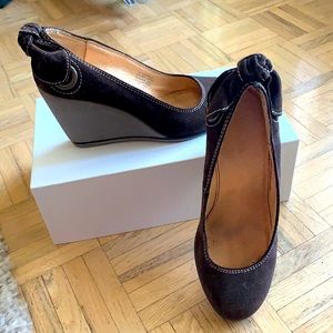 Nine West Brown Suede wedge shoes